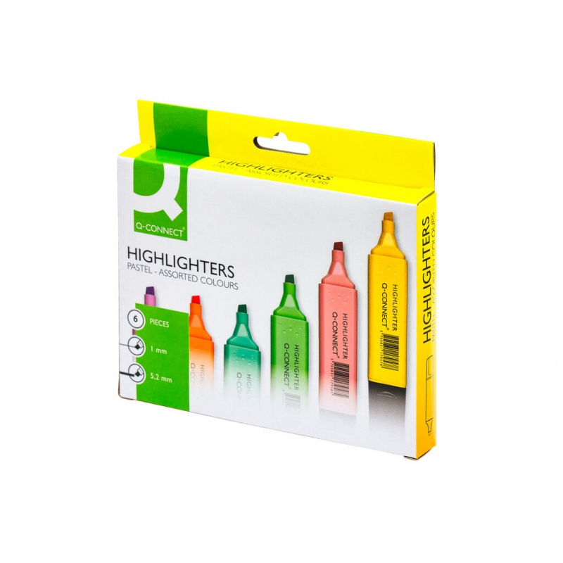Набір маркерів текстових 6 шт., пастельні кольори, Q-CONNECT KF17963